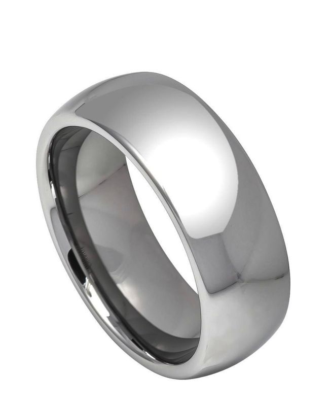 Domed High Polish Tungsten Carbide Ring 8mm