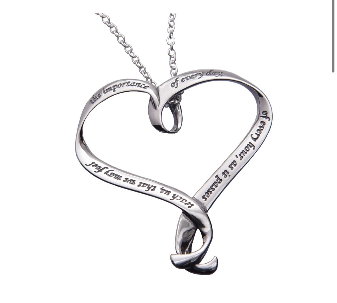 Jane Austen Teach Us Heart Necklace