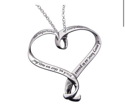 Jane Austen Teach Us Heart Necklace