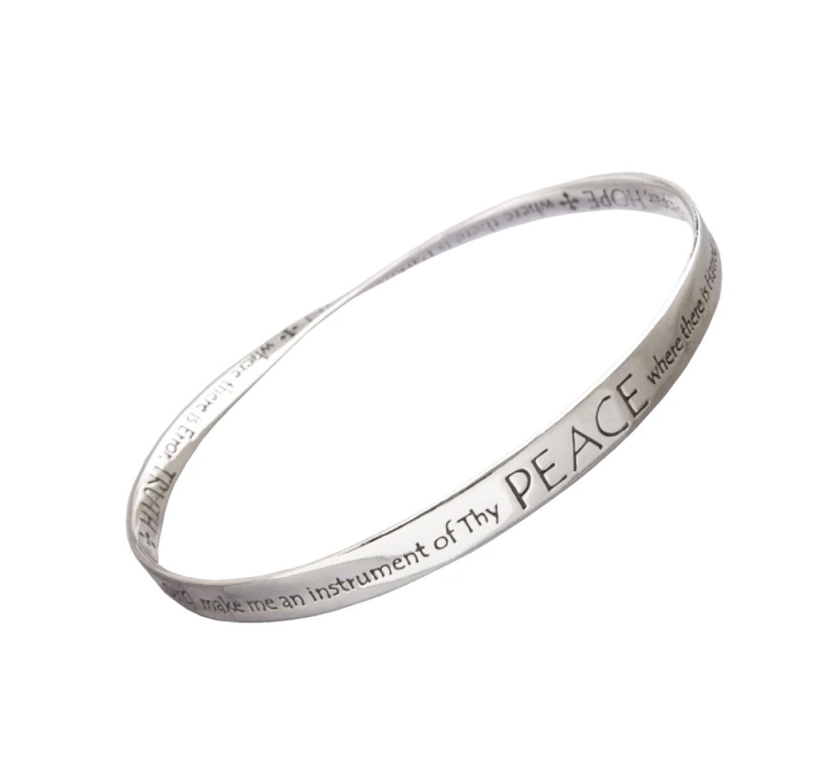 St Francis&#39; Prayer Mobius Bracelet