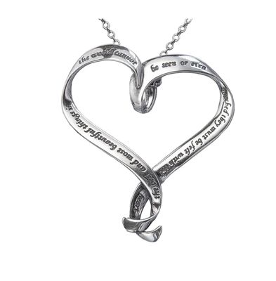 Helen Keller Best and Most Beautiful Things Heart Necklace