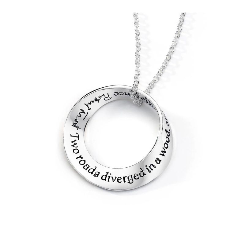 Robert Frost Two Roads Diverged Mobius Necklace