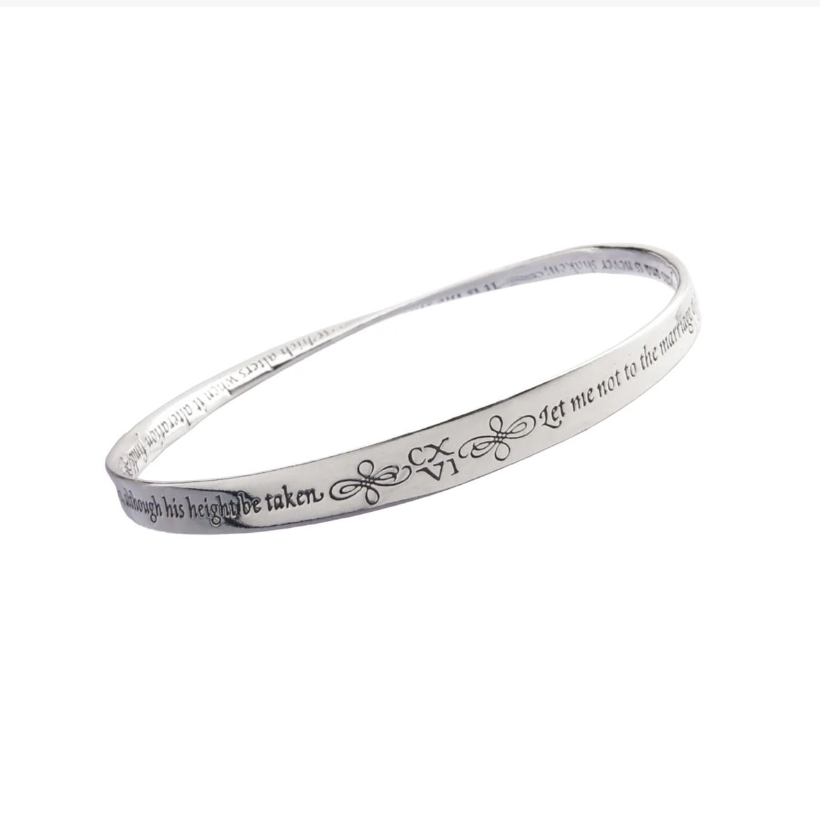 Shakespeare Sonnet 116 Marriage of Two Minds Mobius Bracelet