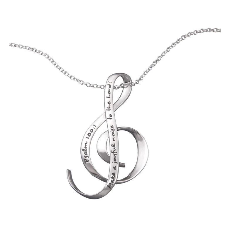 Make A Joyful Noise Treble Clef Necklace