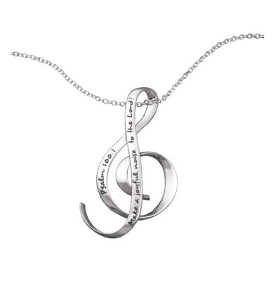 Make A Joyful Noise Treble Clef Necklace