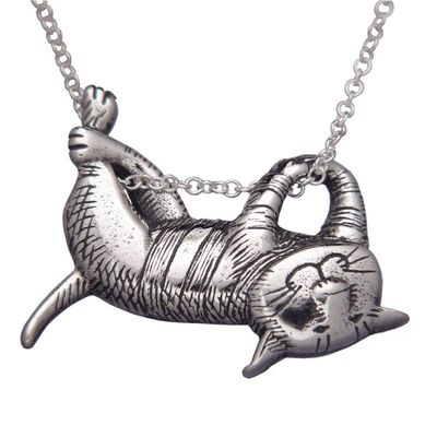 Dangling Cat Edward Gorey Necklace
