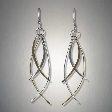 SS/GF Double Fish Shape Earring