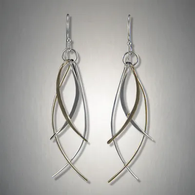 SS/GF Double Fish Shape Earring