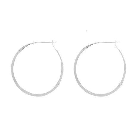 SS Medium Hammered Hoop Earring