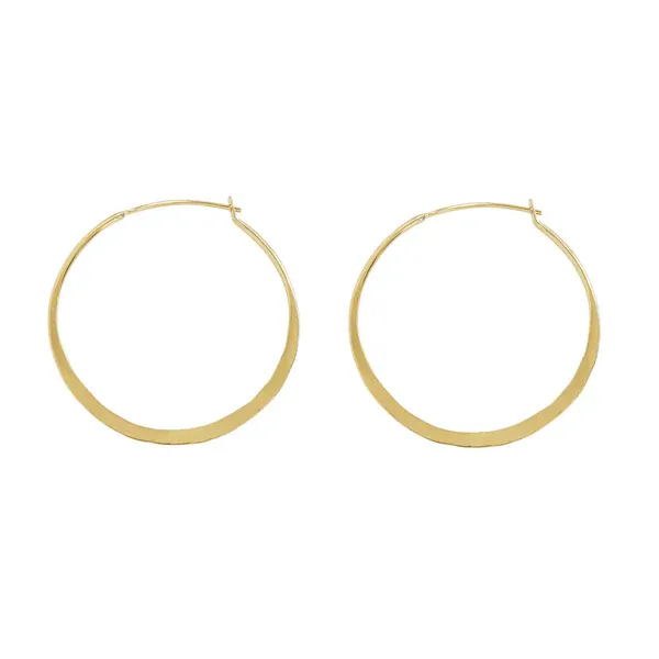 GF Medium Hammered Hoop Earring
