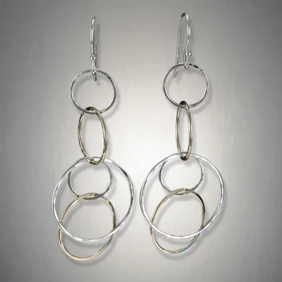 SS/GF Multi Hoop Dangle Earring