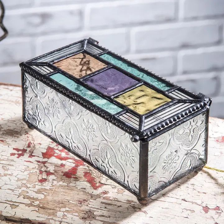 Colorful Stained Glass Jewelry Box
