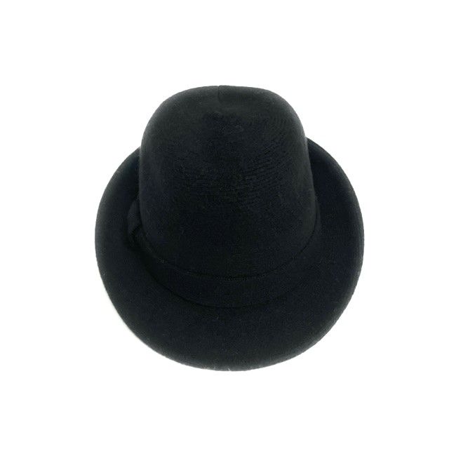 Boiled Wool Small Brim Fedora, Color: Black