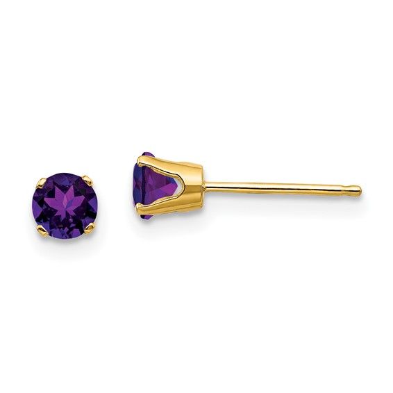 14k 4mm Round Post Earrings