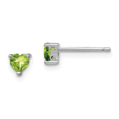 SS Rhodium Plated 4mm Heart Post Earrings