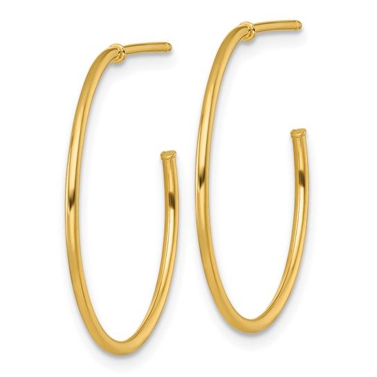 14k 1.2x25mm Post Hoop Earrings