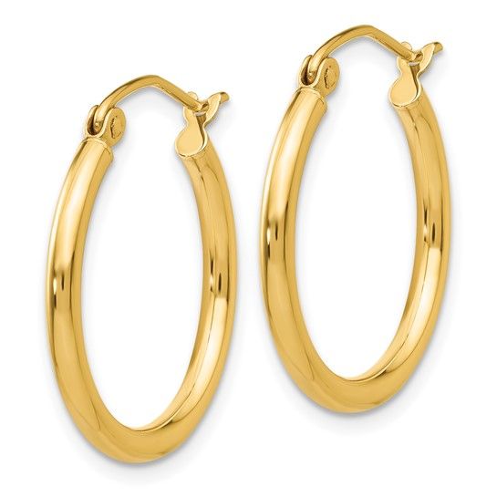 14k 2x20mm Tube Hoops