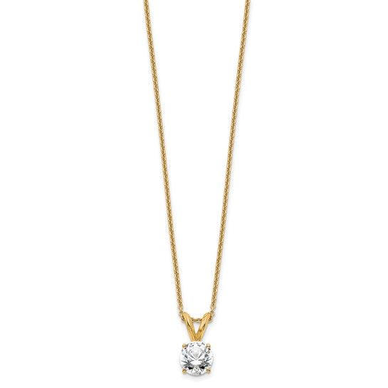 14K Lab Grown Diamond 1/2ct Round VS/SI DEF Solitaire Necklace