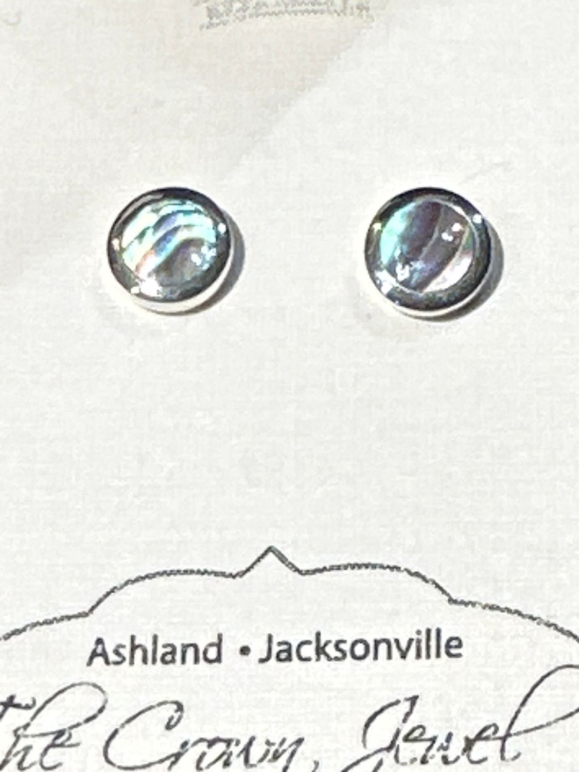 Round Inlay Post, Gemstone: Abalone