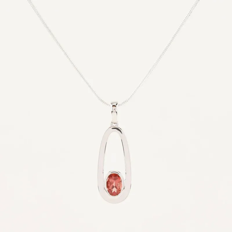 Oval Sunstone Pendant Necklace