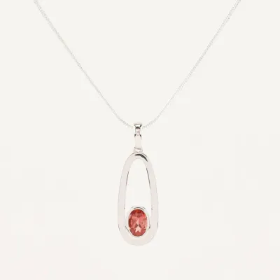 Oval Sunstone Pendant Necklace