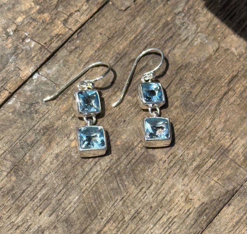 Buff Top Double Dangle Earrings