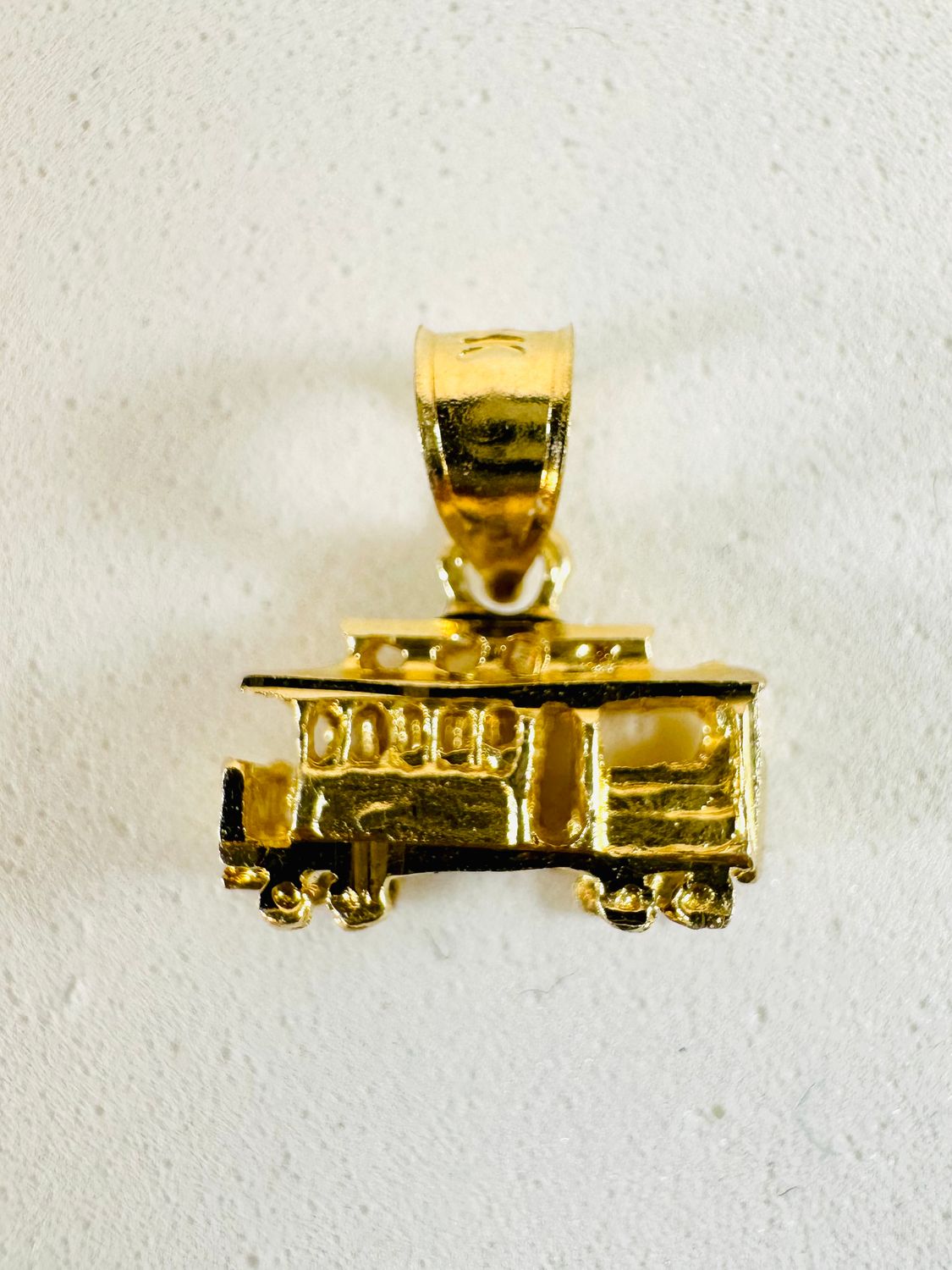 14kt Trolly Car Pendant