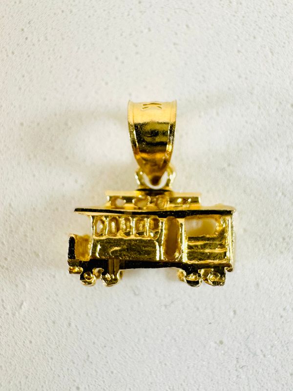 14kt Trolly Car Pendant