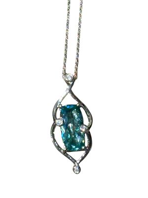 SS Green Spinel 5 Carat Pendant Necklace