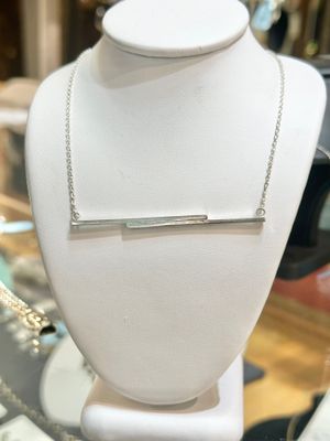 Long Double Bar Pendant Necklace