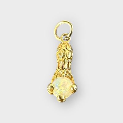 14k Victorian Eagle Claw  Opal pendant charm