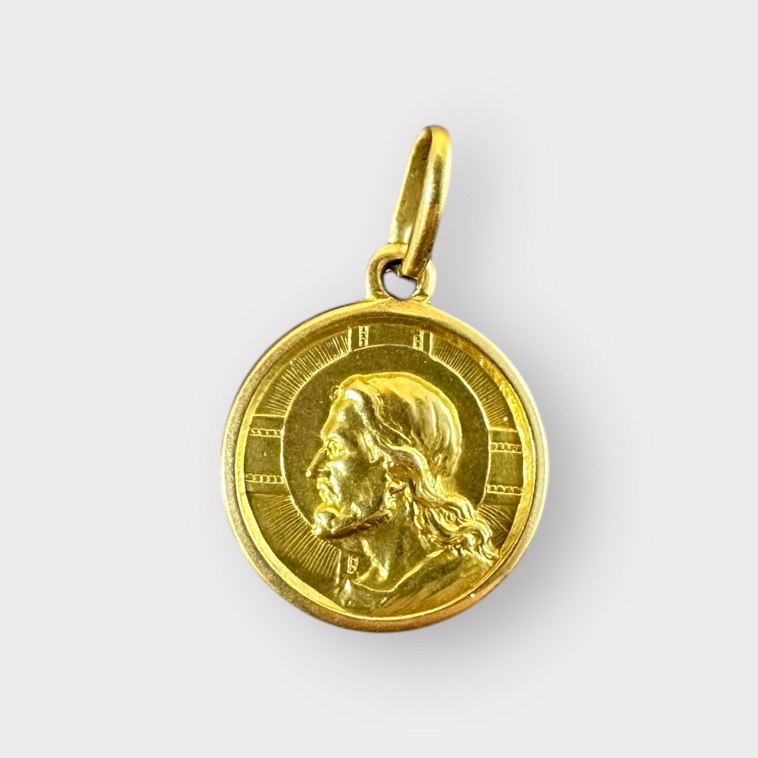 18k Jesus Medal Charm