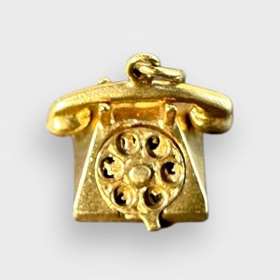 14kt Vintage Rotary Telephone Charm