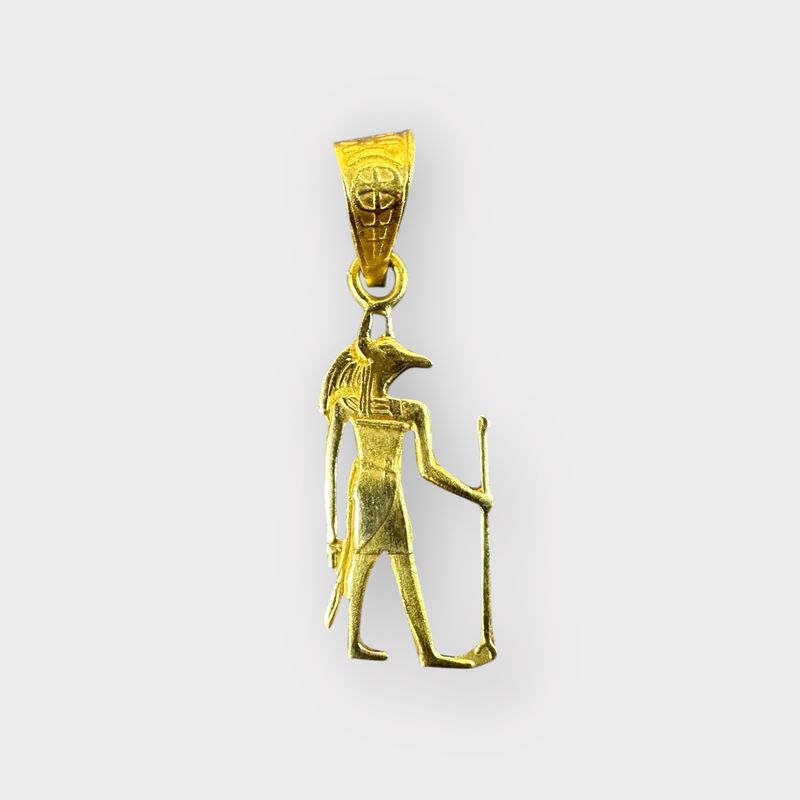 18K Anubis Egyptian God Pendant