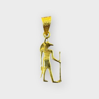 18K Anubis Egyptian God Pendant