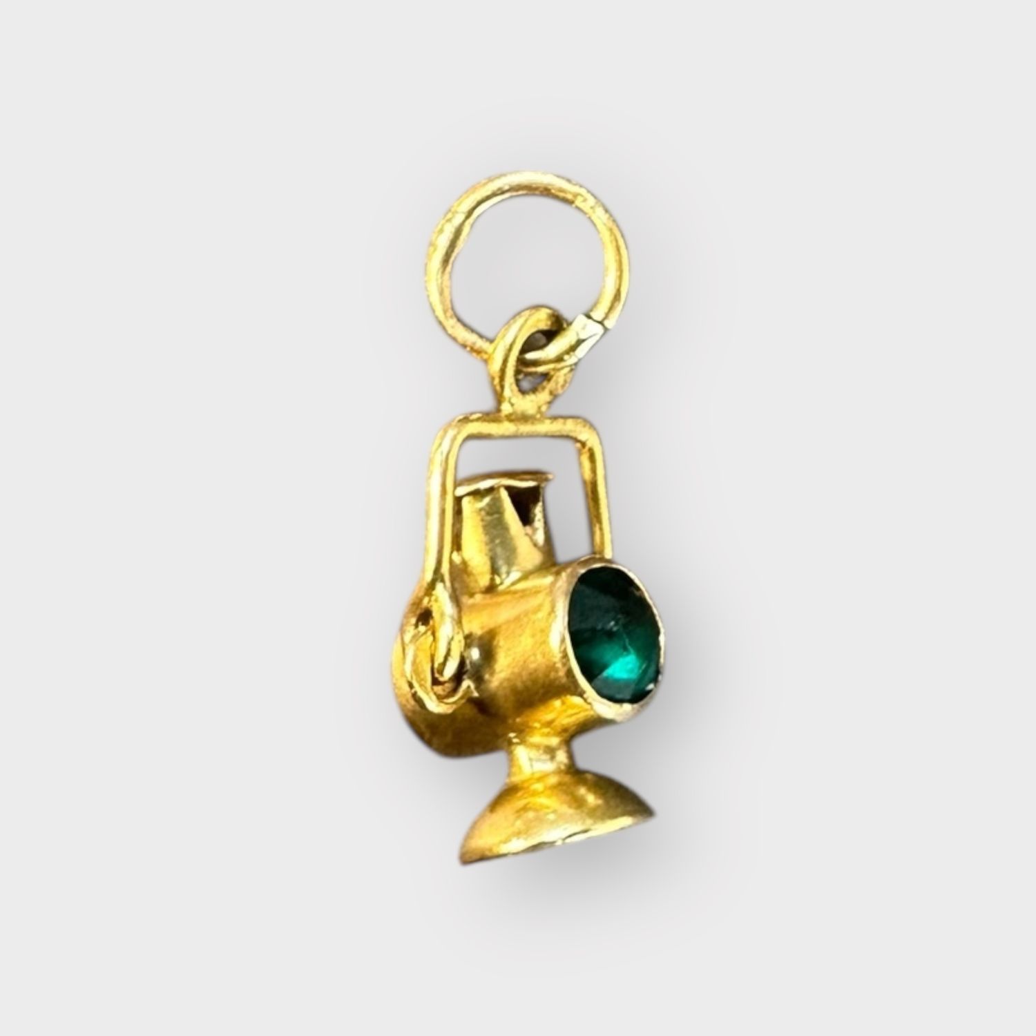 14k Vintage British Railroad Lantern  Red and Green Charm
