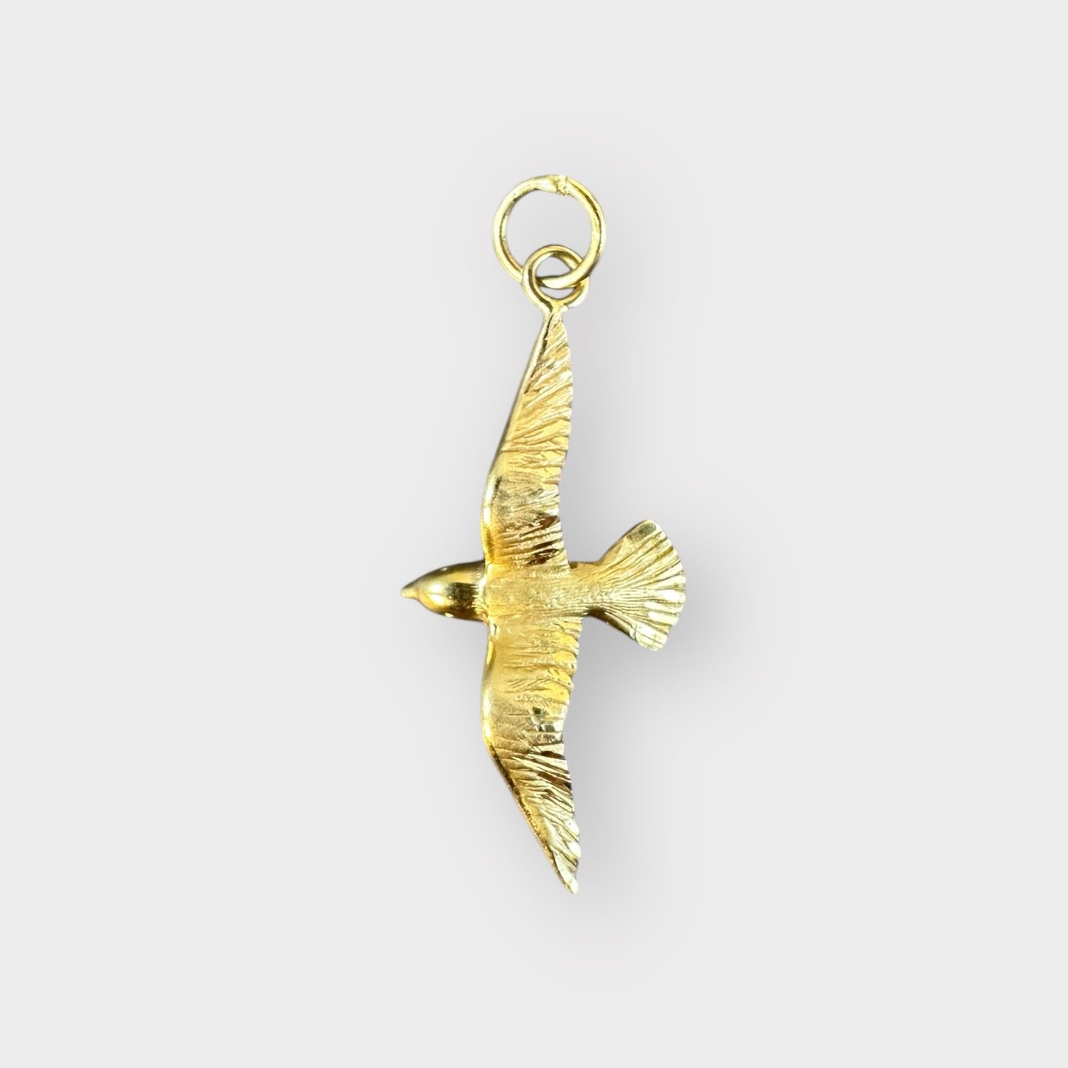 14k Flying Bird Charm Pendant