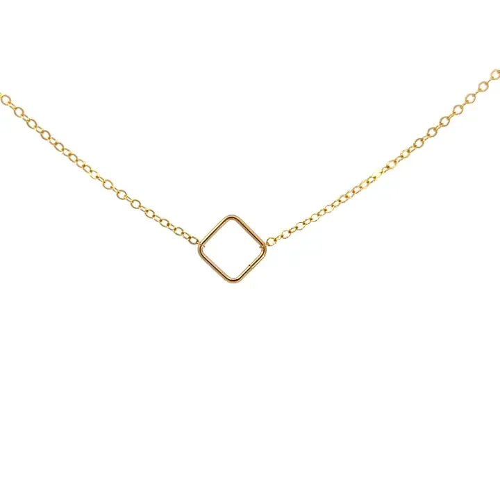 Square Diamond Necklace 16&quot;