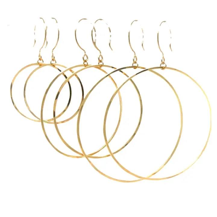 Medium Hanging Hoop Earrings