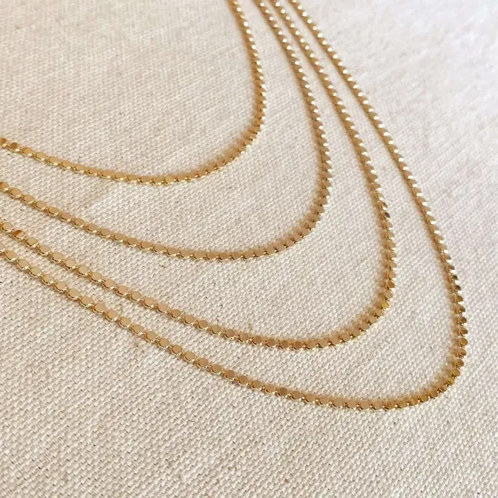 18k GF 2mm Flat Ball Chain