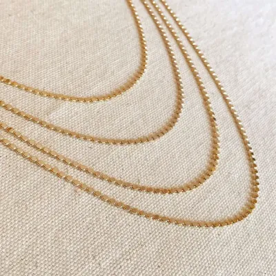 18k GF 2mm Flat Ball Chain