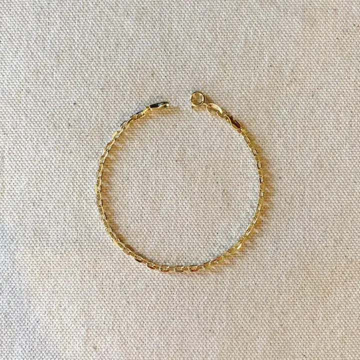 18k GF Diamond Cut Anchor Link Bracelet