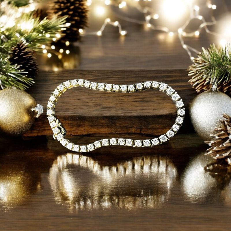 14k Gold Natural Diamond Tennis bracelet 6 Ctw