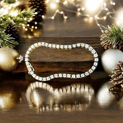 14k Gold Natural Diamond Tennis bracelet 6 Ctw