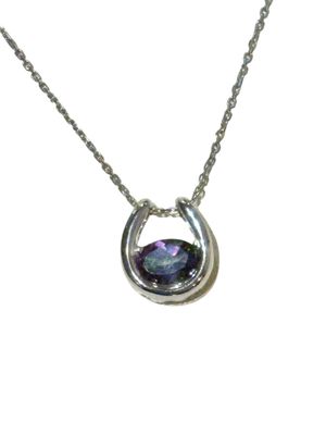Rainbow Topaz Oval in Horseshoe Pend
