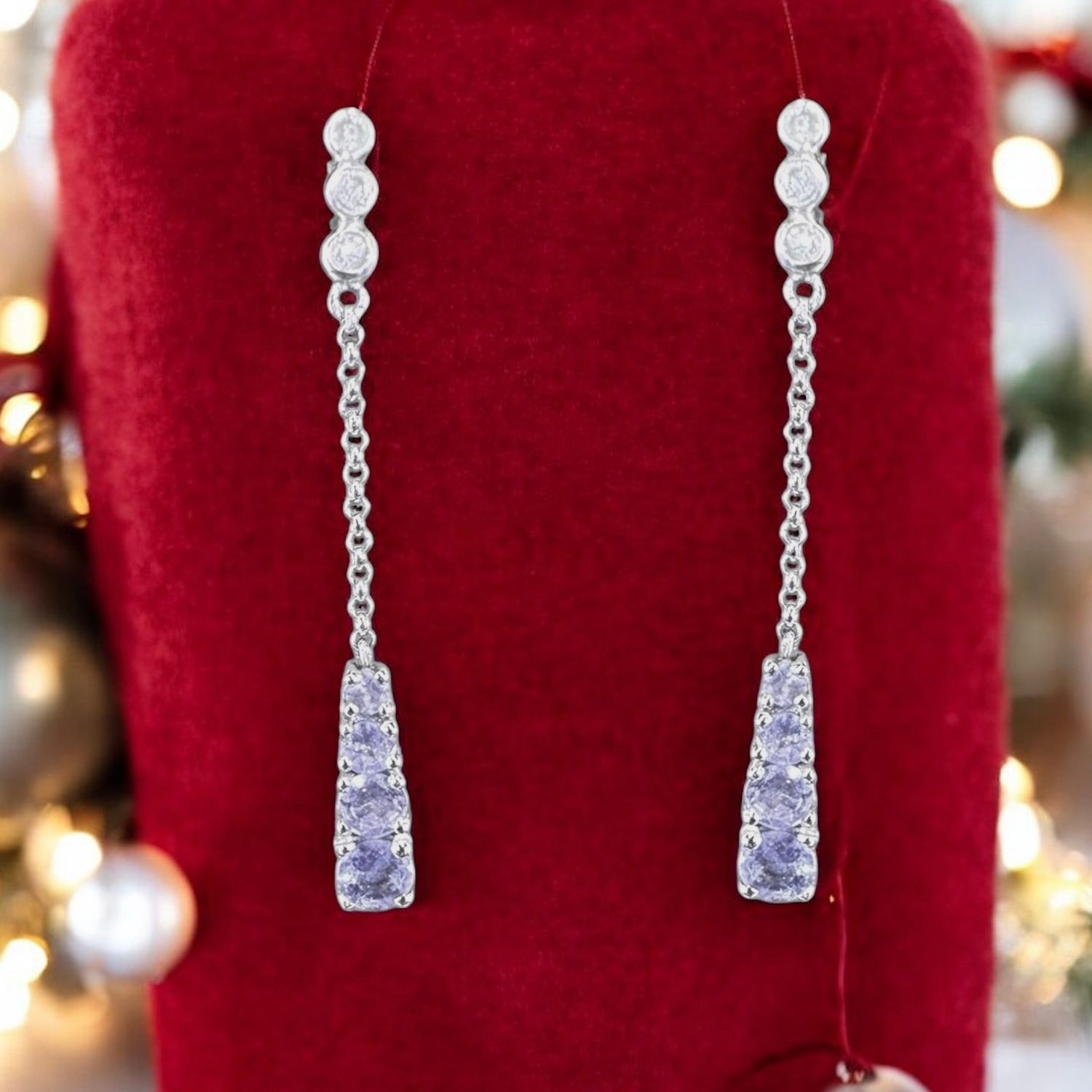 10k W.G Tanzanite &amp; Diamond Dangles