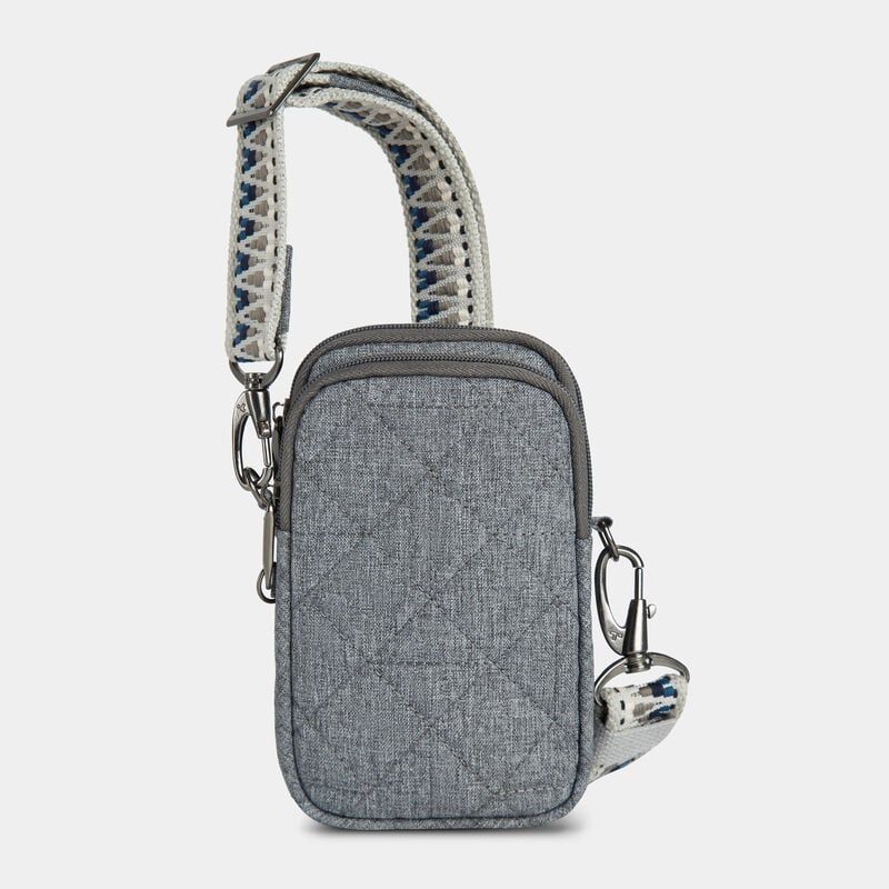 Boho 2 Compartment Phone Crossbody Anti-Theft, Color: Gray Heather