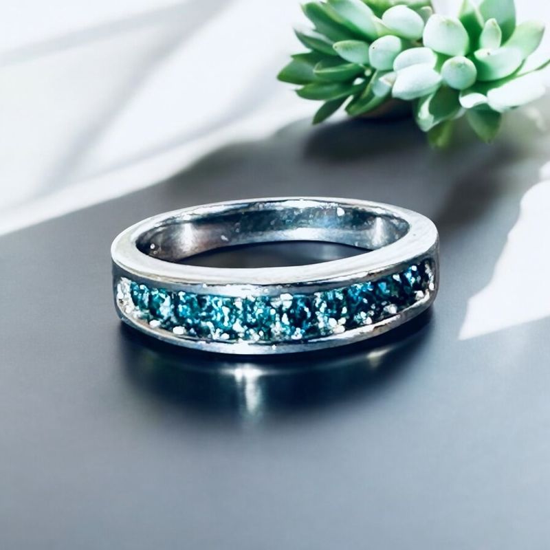14k WG Blue Diamond Channel set ring