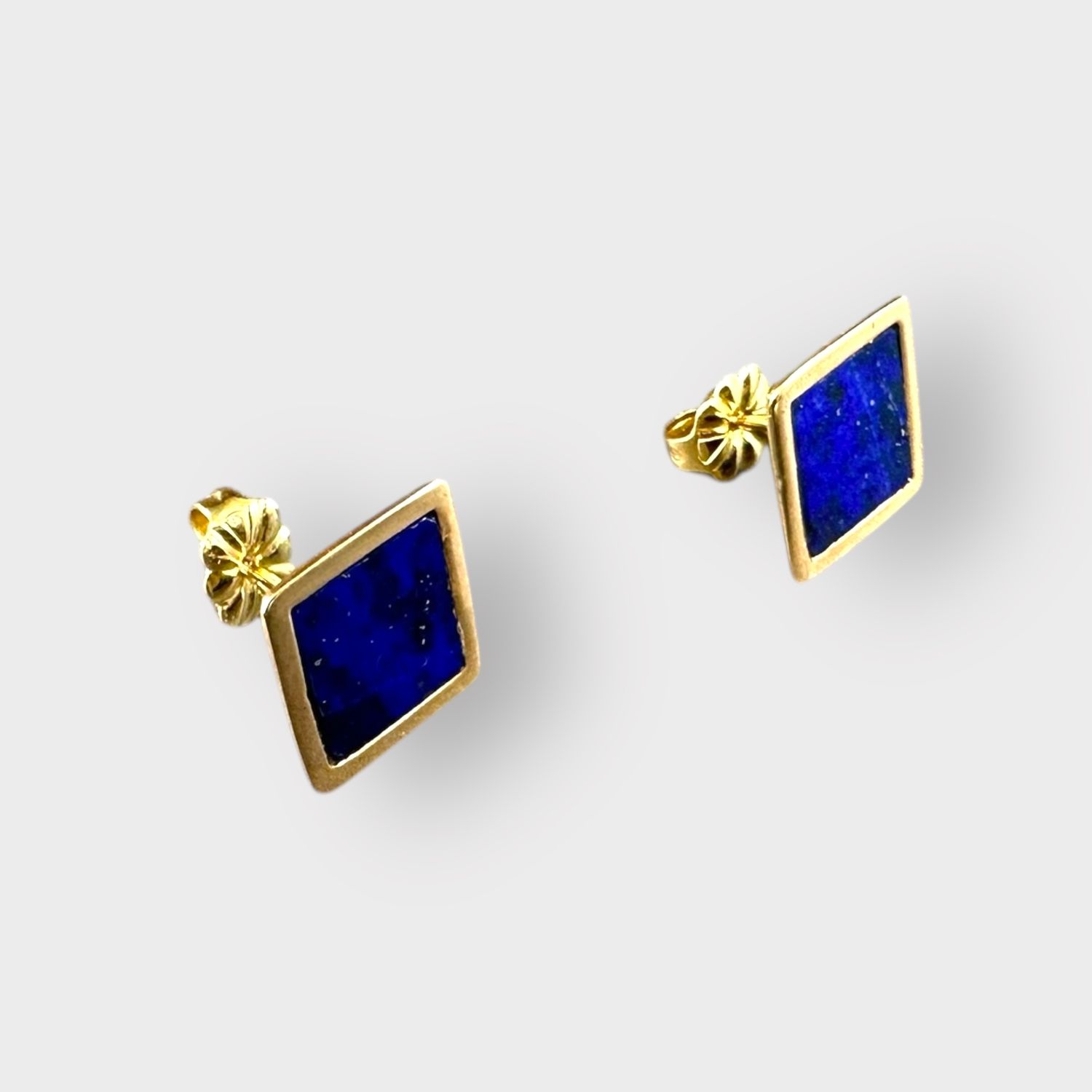 14k Square Lapis Post Earrings