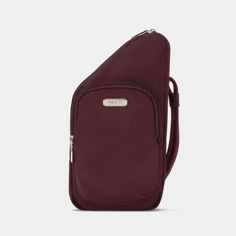 Essentials Mini Asymmetric Crossbody Anti-Theft, Color: Bordeaux